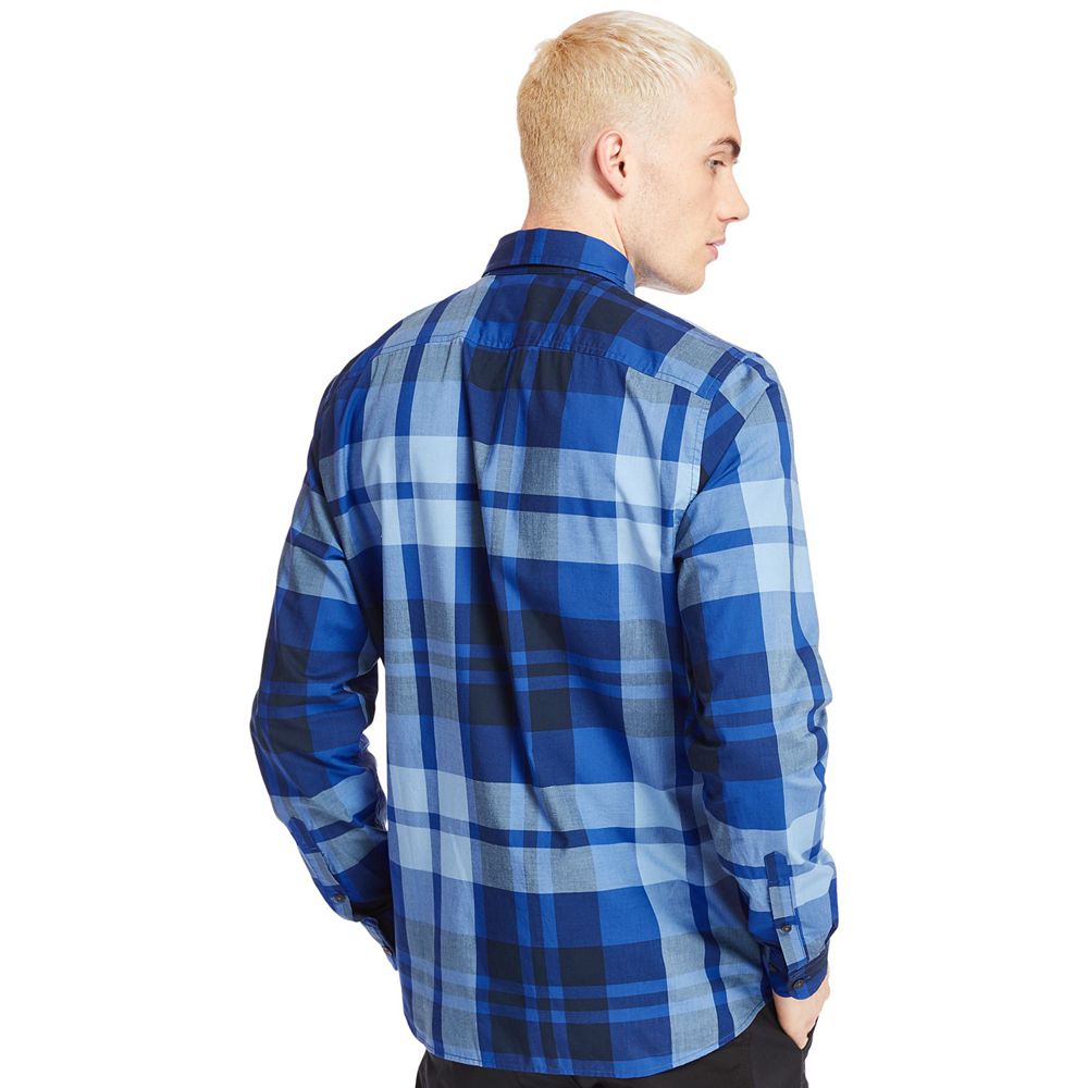 Camasi Timberland Barbati Albastri - Slim Fit Eastham River Plaid - Romania - QIVJBE360